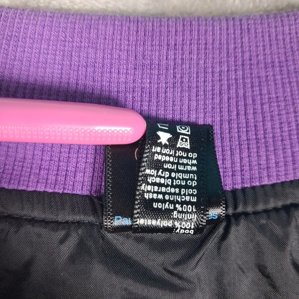 Paul Frank Kawaii Bomber Jacket Girls Medium Satin Purple Harajuku - Picture 13 of 15